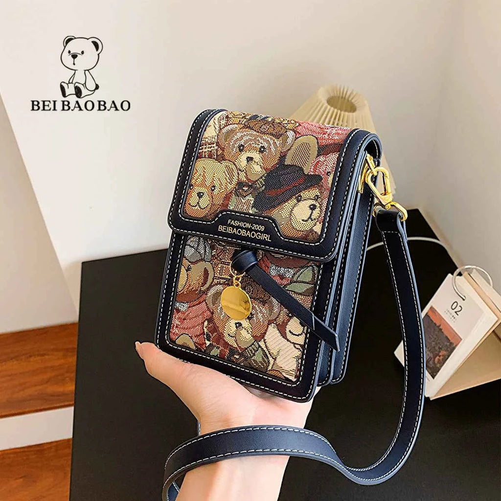 Canvas Crossbody Mobile Phone Bag Women Casual Shoulder Bag 2025 Fashion