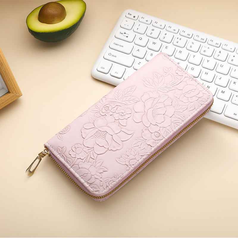 High-value Women's Long Wallet Korean Style Fashionable Hand-held Coin Purse Multi-functional Women's Mobile Phone Bag with Zipper