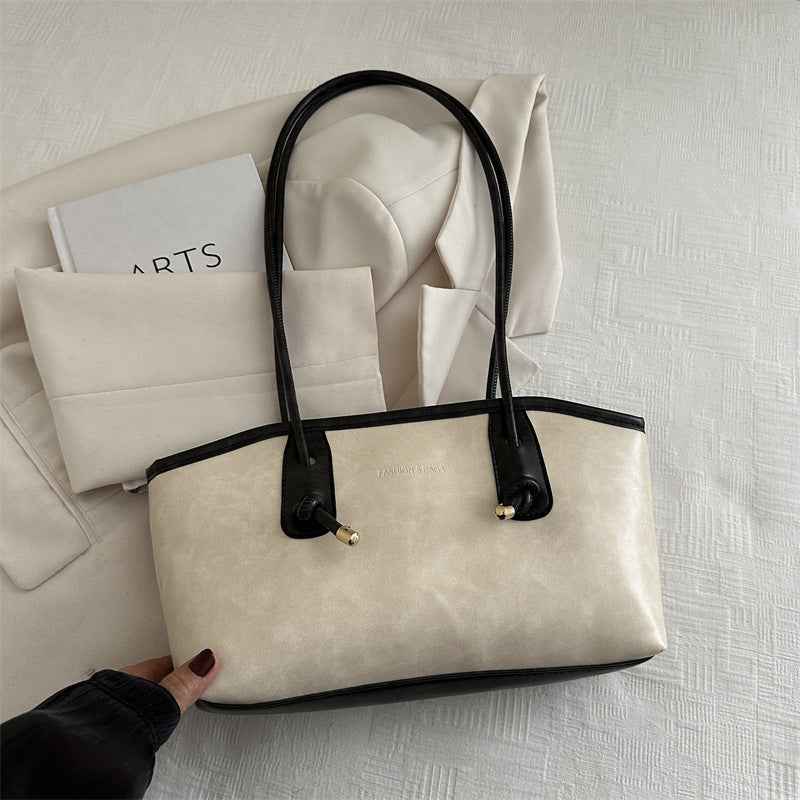 High Texture Retro Large Capacity Shoulder Bag - Commuter Tote