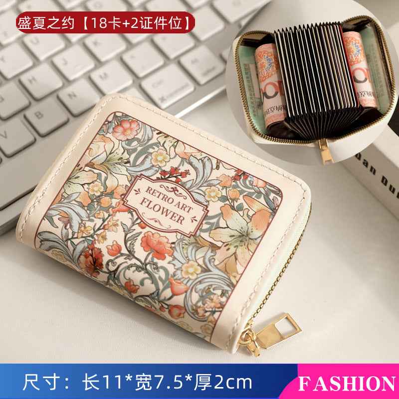 Card Bag Women's Exquisite High-end Small Multi-card 2024 Large Capacity Retro Certificate Storage Wallet New Coin Purse