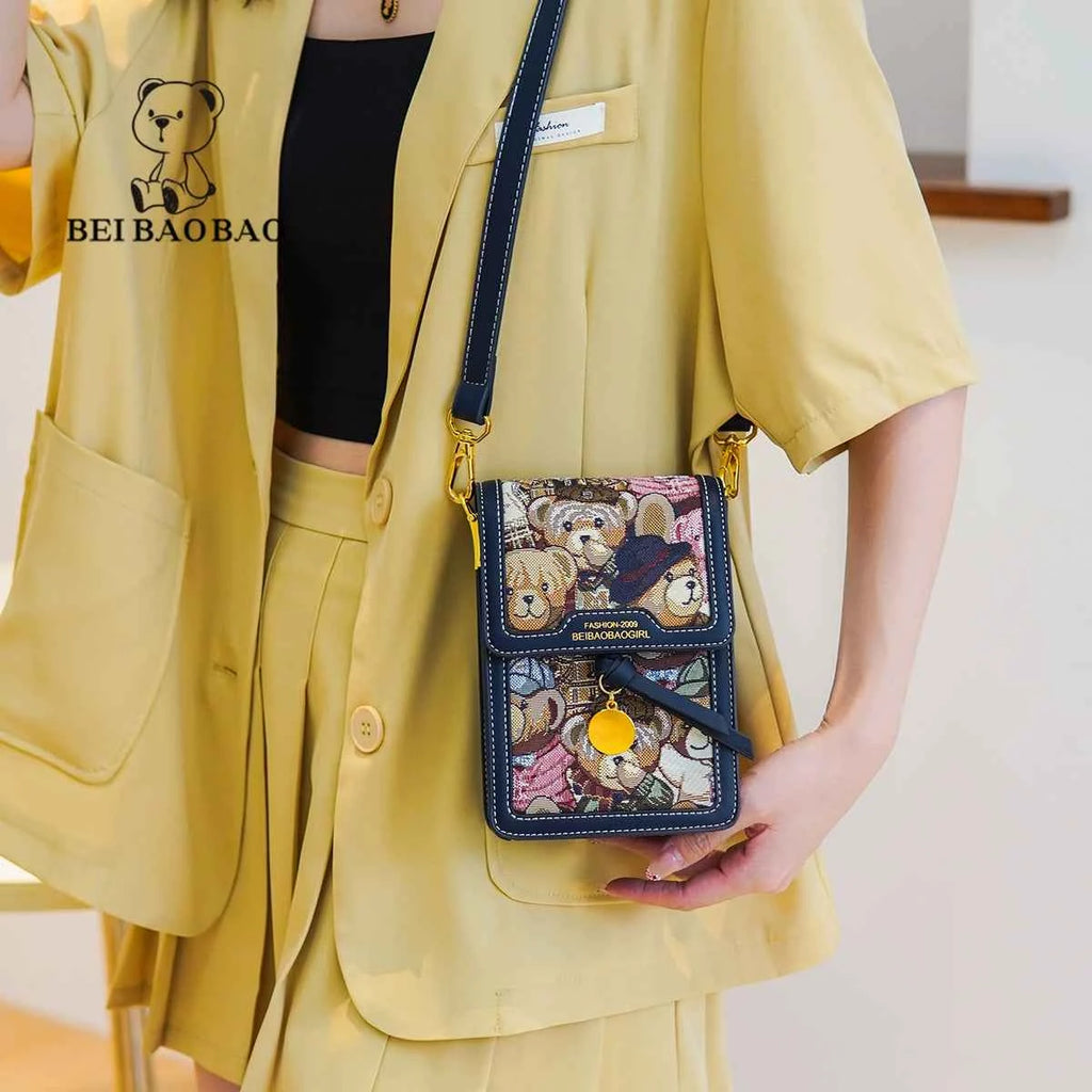 Canvas Crossbody Mobile Phone Bag Women Casual Shoulder Bag 2025 Fashion