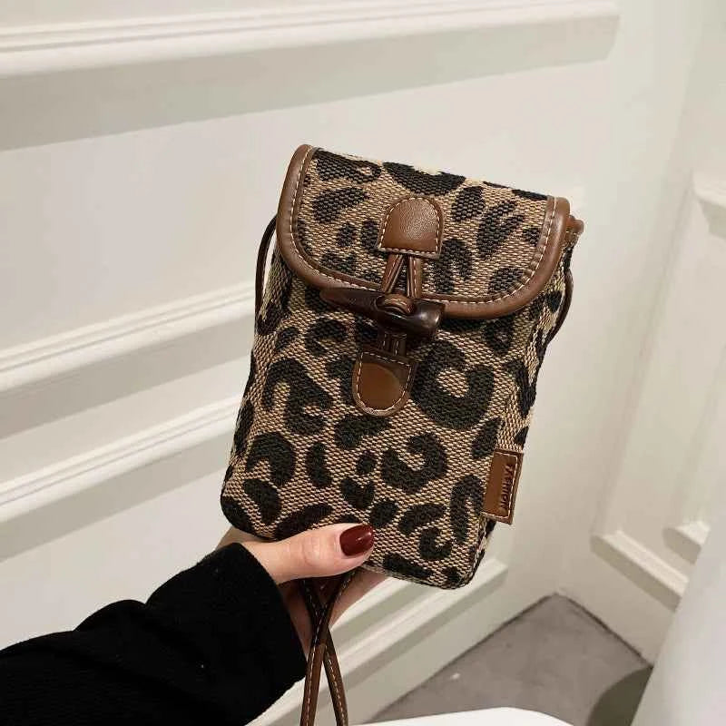 New fashion one-shoulder plaid mobile phone bag niche design messenger bag