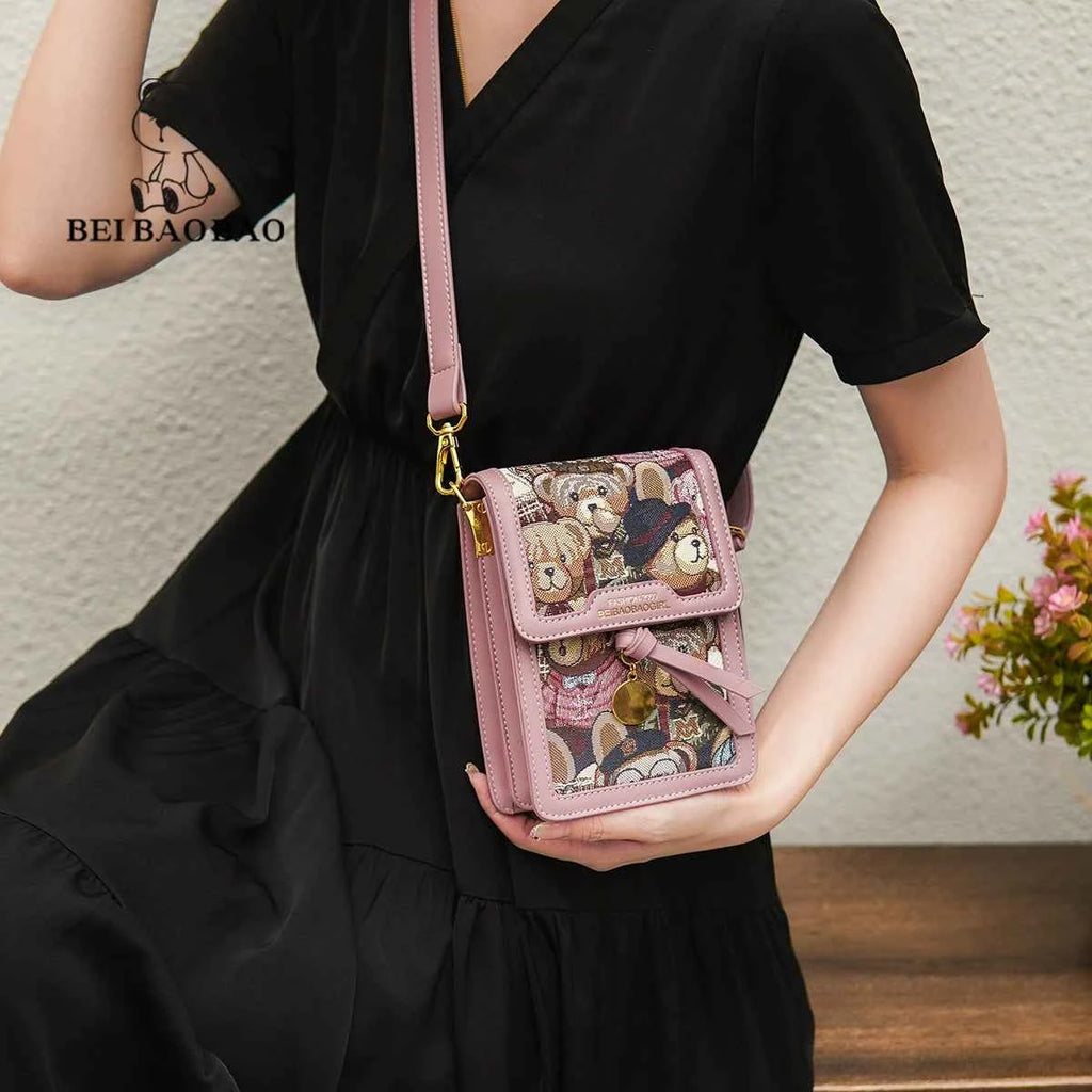 Canvas Crossbody Mobile Phone Bag Women Casual Shoulder Bag 2025 Fashion