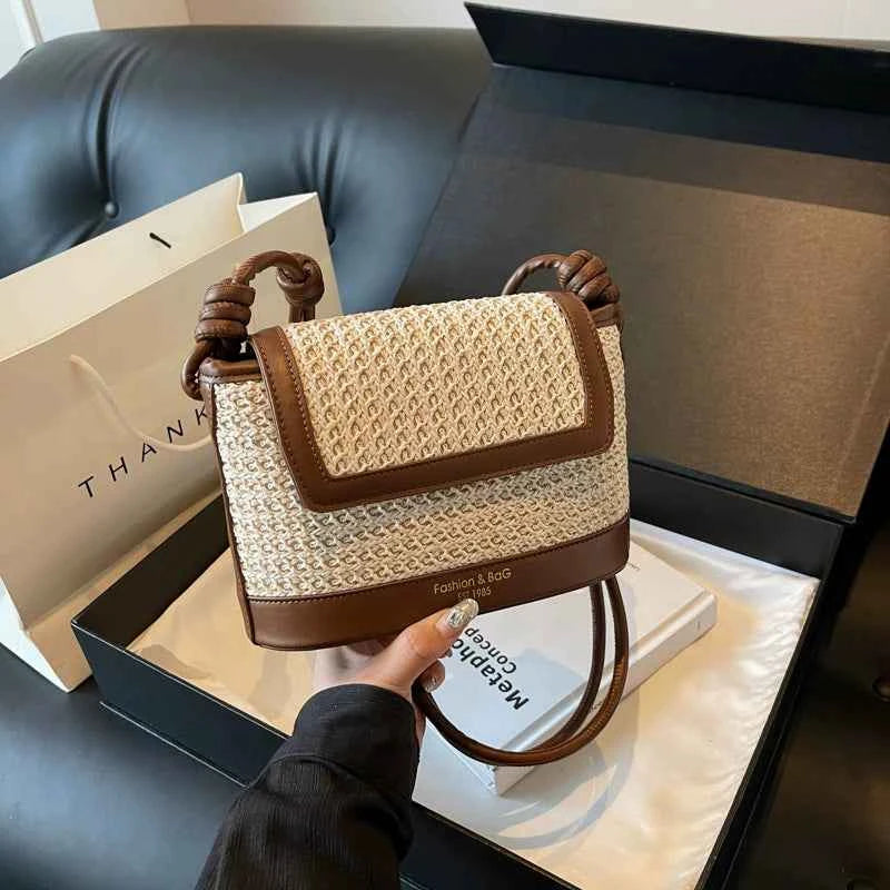 Celebrity Beach Bag Niche Colorfulful Woven Bag Women 2025 New Crossbody Bag Single Shoulder Armpit Bag