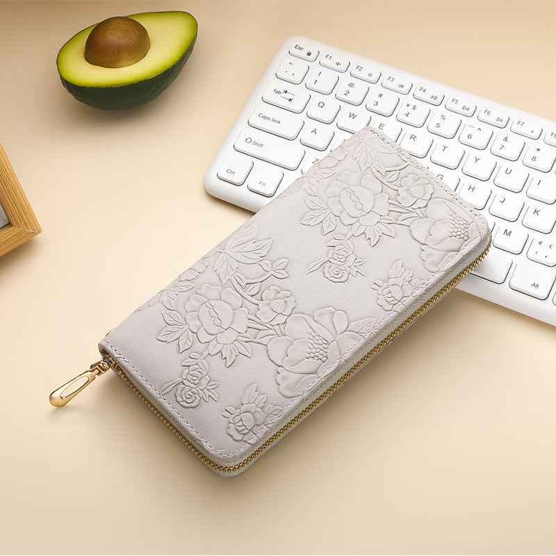 High-value Women's Long Wallet Korean Style Fashionable Hand-held Coin Purse Multi-functional Women's Mobile Phone Bag with Zipper