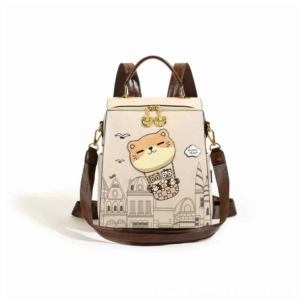 2025 New Cute Cartoon Box Shaped Bear Handbag Versatile Wide Shoulder Strap Backpack Single Shoulder Bag
