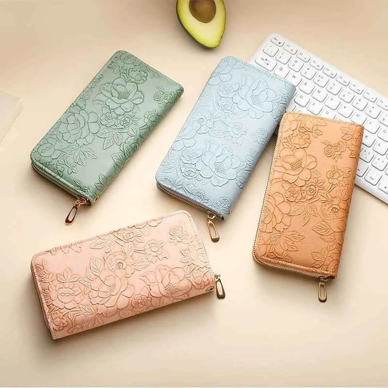 High-value Women's Long Wallet Korean Style Fashionable Hand-held Coin Purse Multi-functional Women's Mobile Phone Bag with Zipper