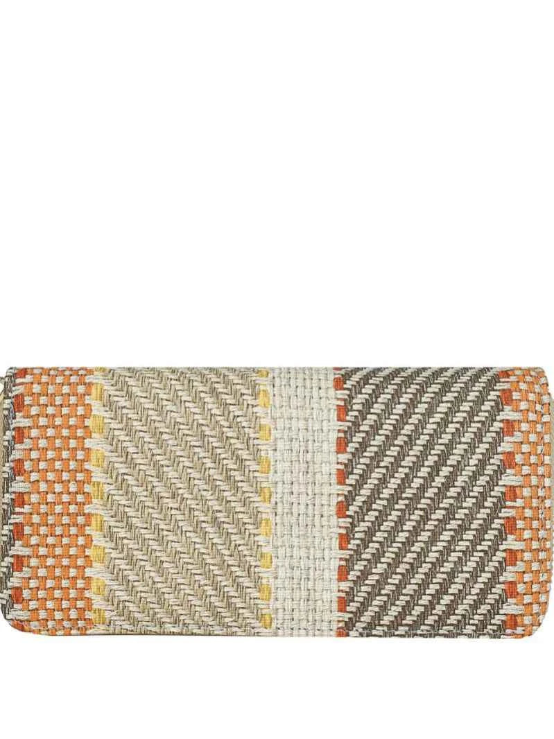 2025 New Korean Style Women's Wallet Linen Long Contrast Color Clutch Large Capacity Card Bag Wallet Coin Purse