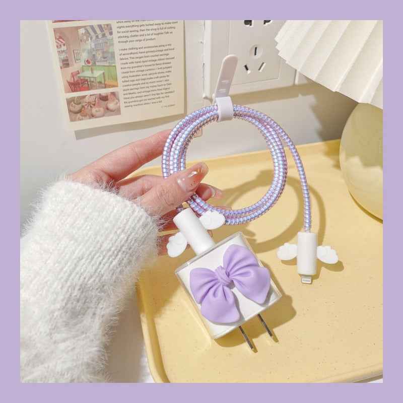 Data cable protective cover for Apple original data cable protective rope charger angel wings protective shell suit