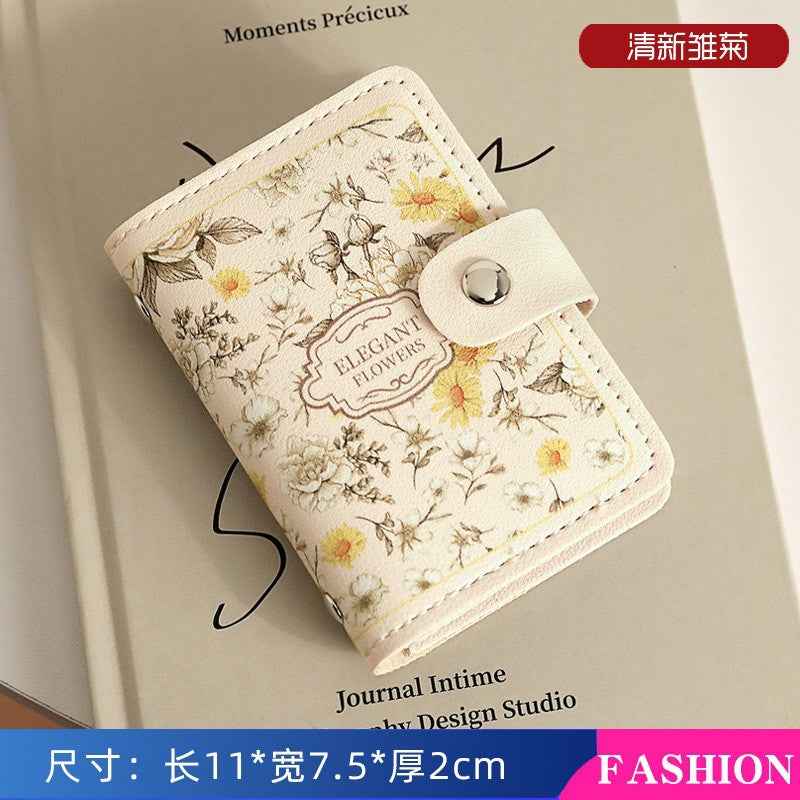 Card Bag Women's Exquisite High-end Small Multi-card 2024 Large Capacity Retro Certificate Storage Wallet New Coin Purse