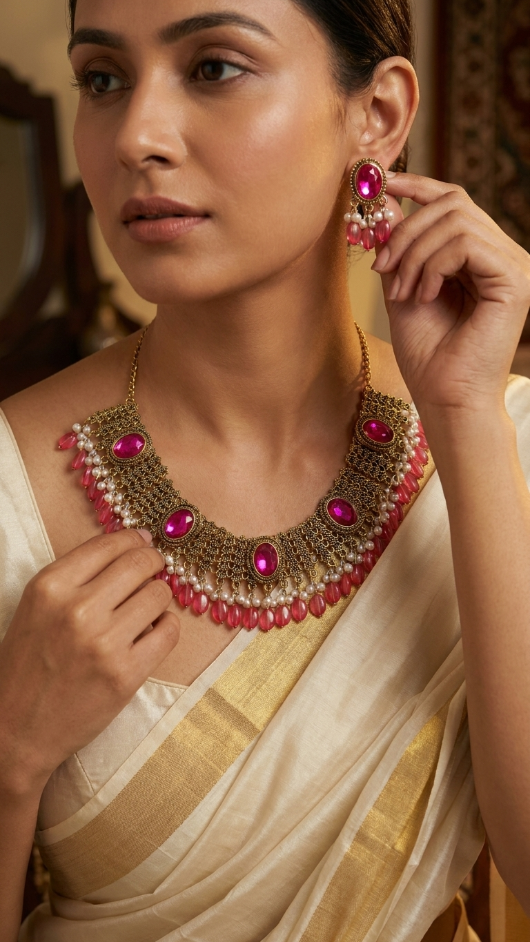 Exquisite Ethnic Statement Necklace ; Earring Sets