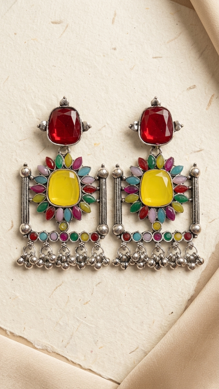 Vibrant Multicolored Statement Earrings