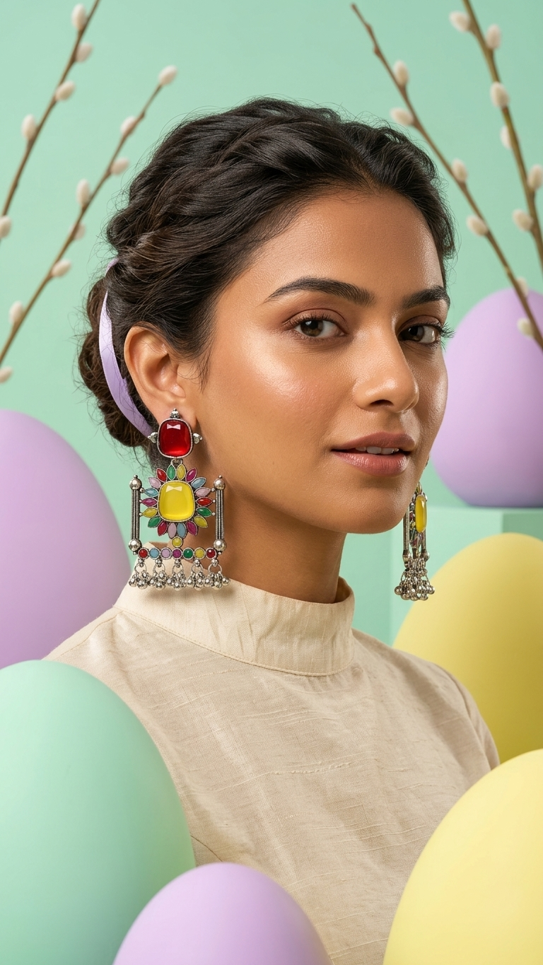 Vibrant Multicolored Statement Earrings