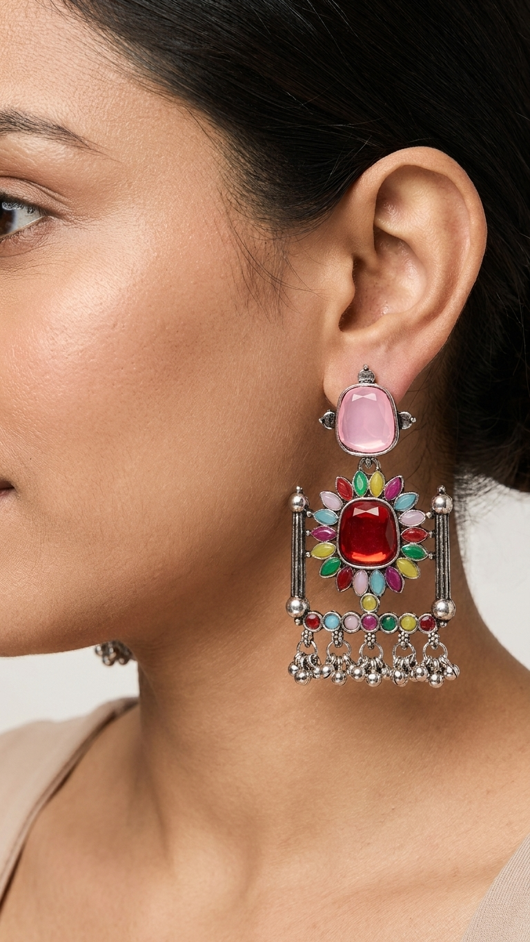 Vibrant Multicolored Statement Earrings