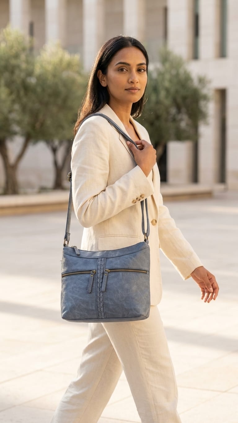 Bueno Double Top Zip Hobo Bag