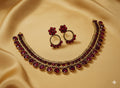 Maroon Stone Classic Necklace Set