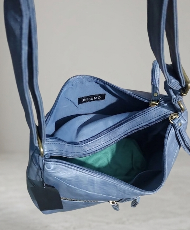 Bueno Double Top Zip Hobo Bag