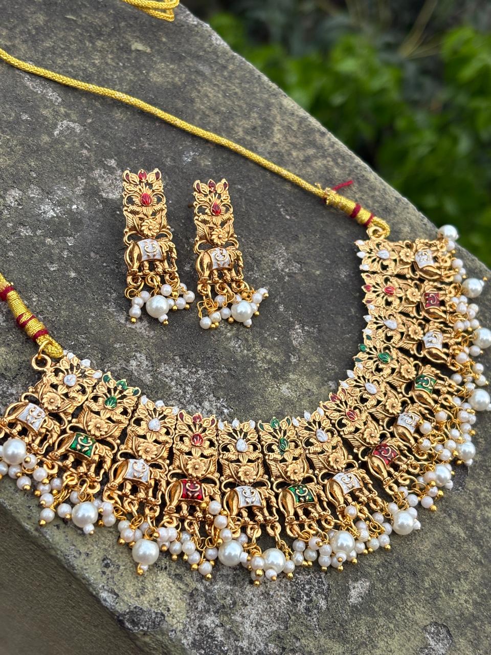 South Indian Traditional Temple Necklace Set