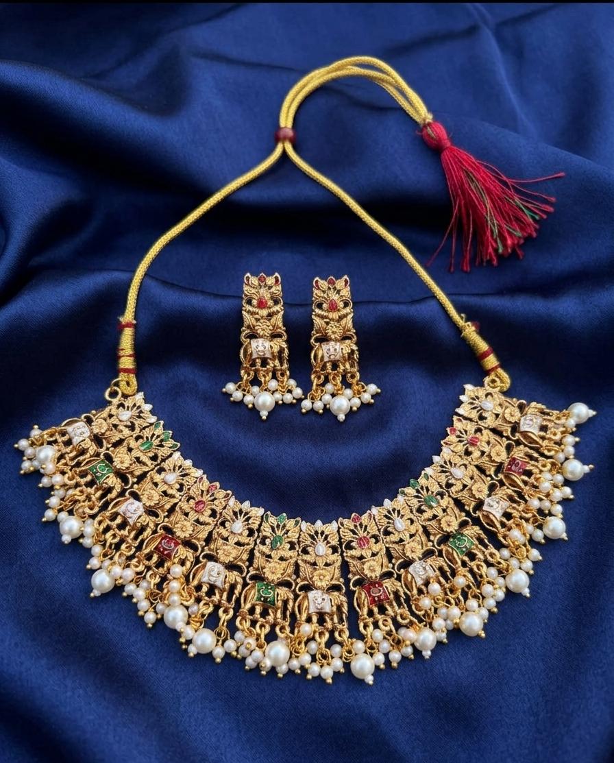 South Indian Traditional Temple Necklace Set