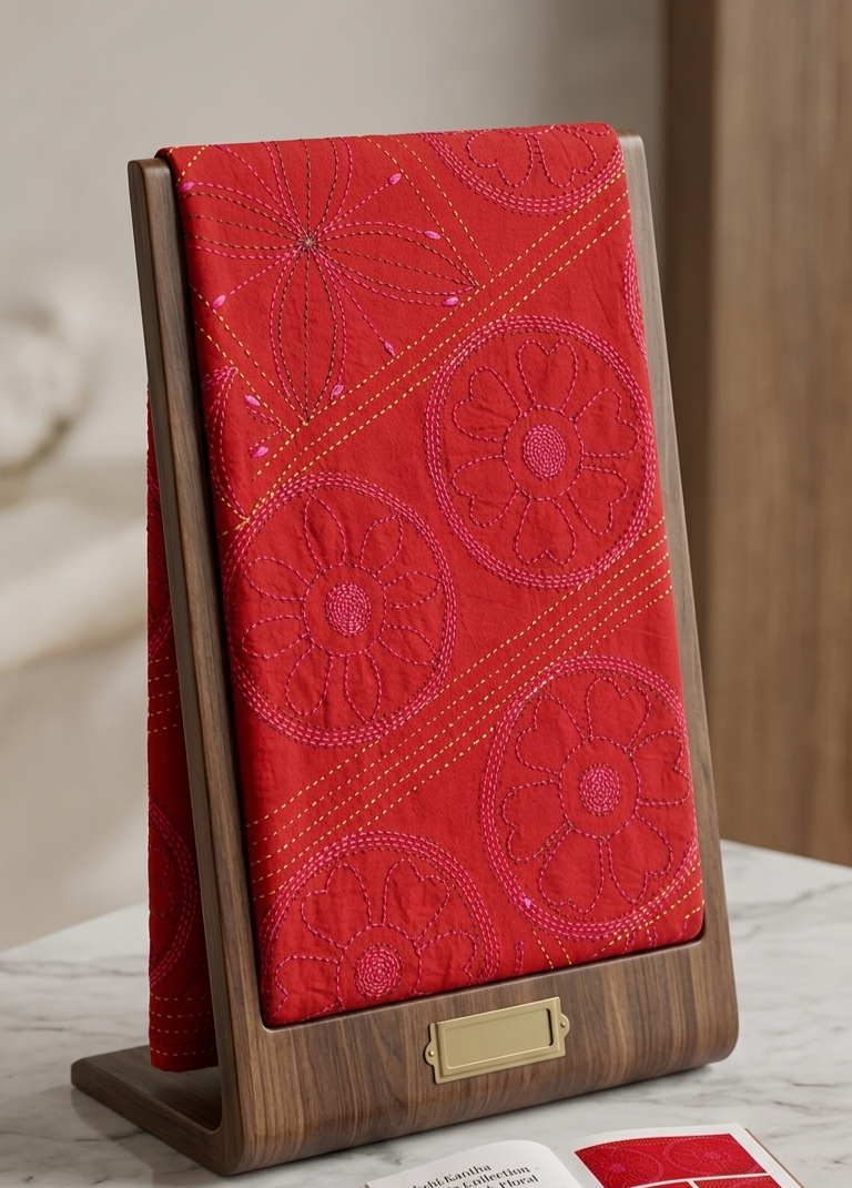 Nakshi Kantha Abstract Design - Handcrafted Artisan Throw Blanket