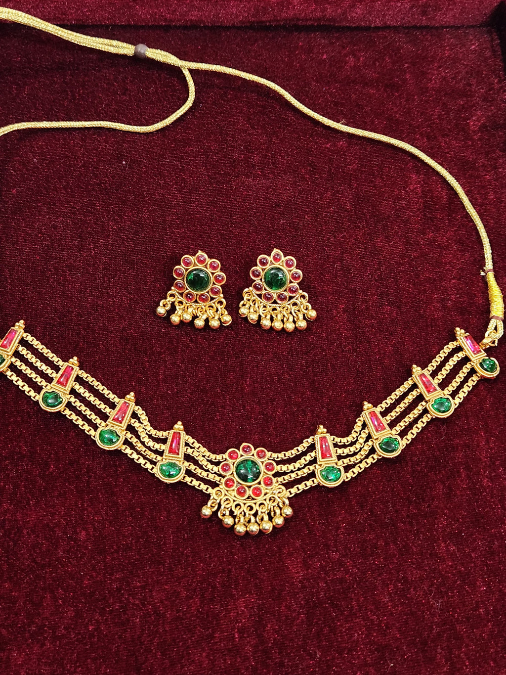 Royal Temple Design Necklace Set with Earrings