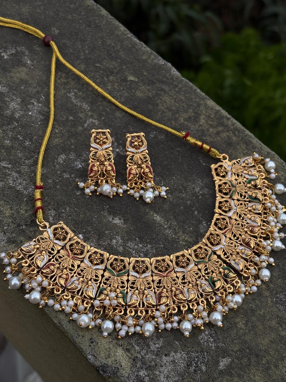 South Indian Traditional Temple Necklace Set