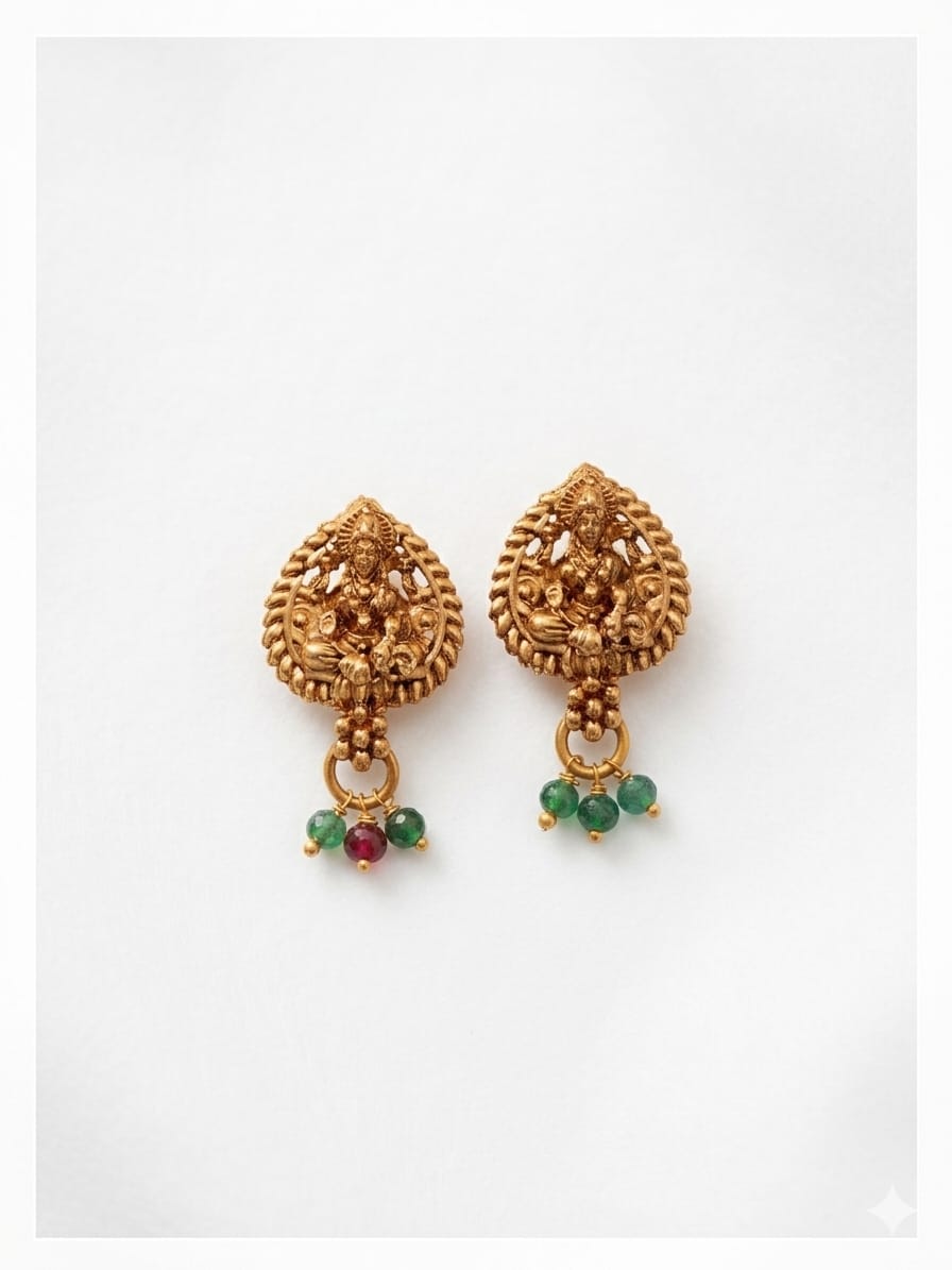 Pearl Chain Temple Necklace Set