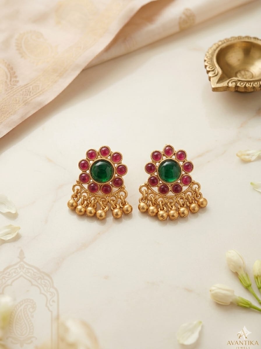 Royal Temple Design Necklace Set with Earrings