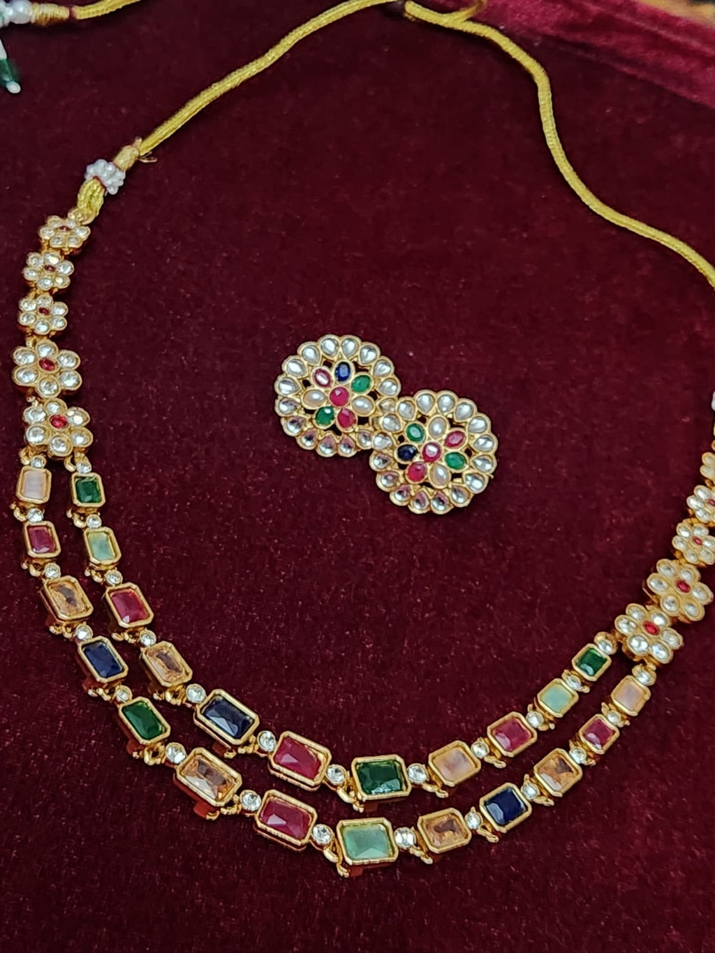Festive Radiance Multi-Stone Necklace Set