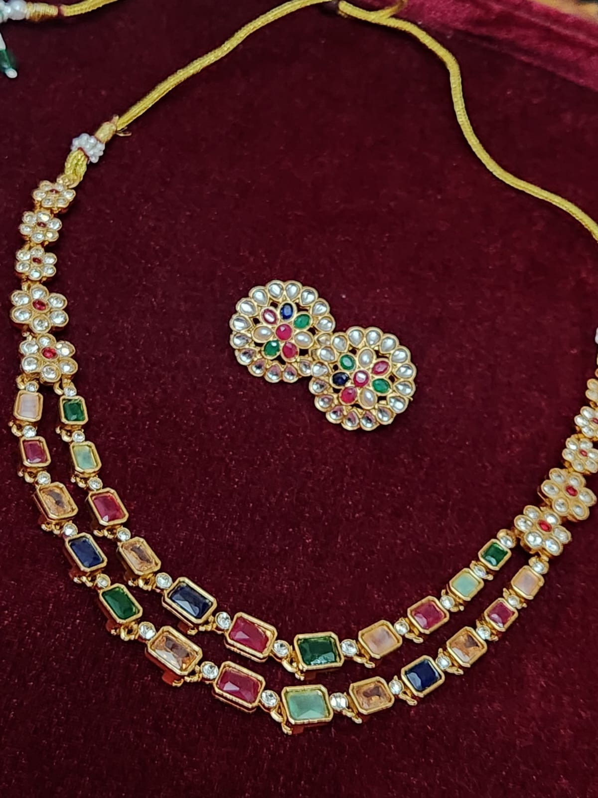 Festive Radiance Multi-Stone Necklace Set