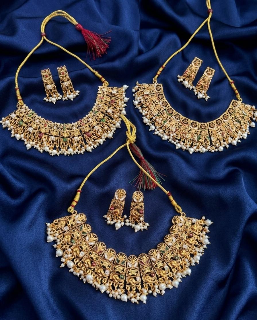 South Indian Traditional Temple Necklace Set