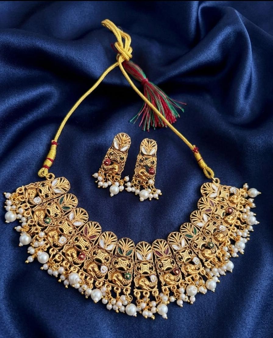 South Indian Traditional Temple Necklace Set