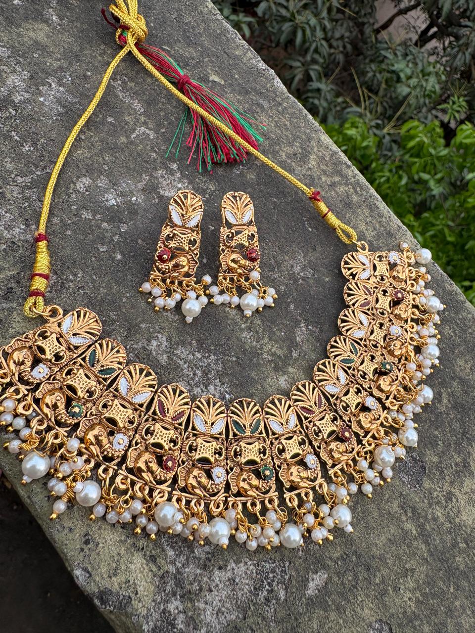 South Indian Traditional Temple Necklace Set