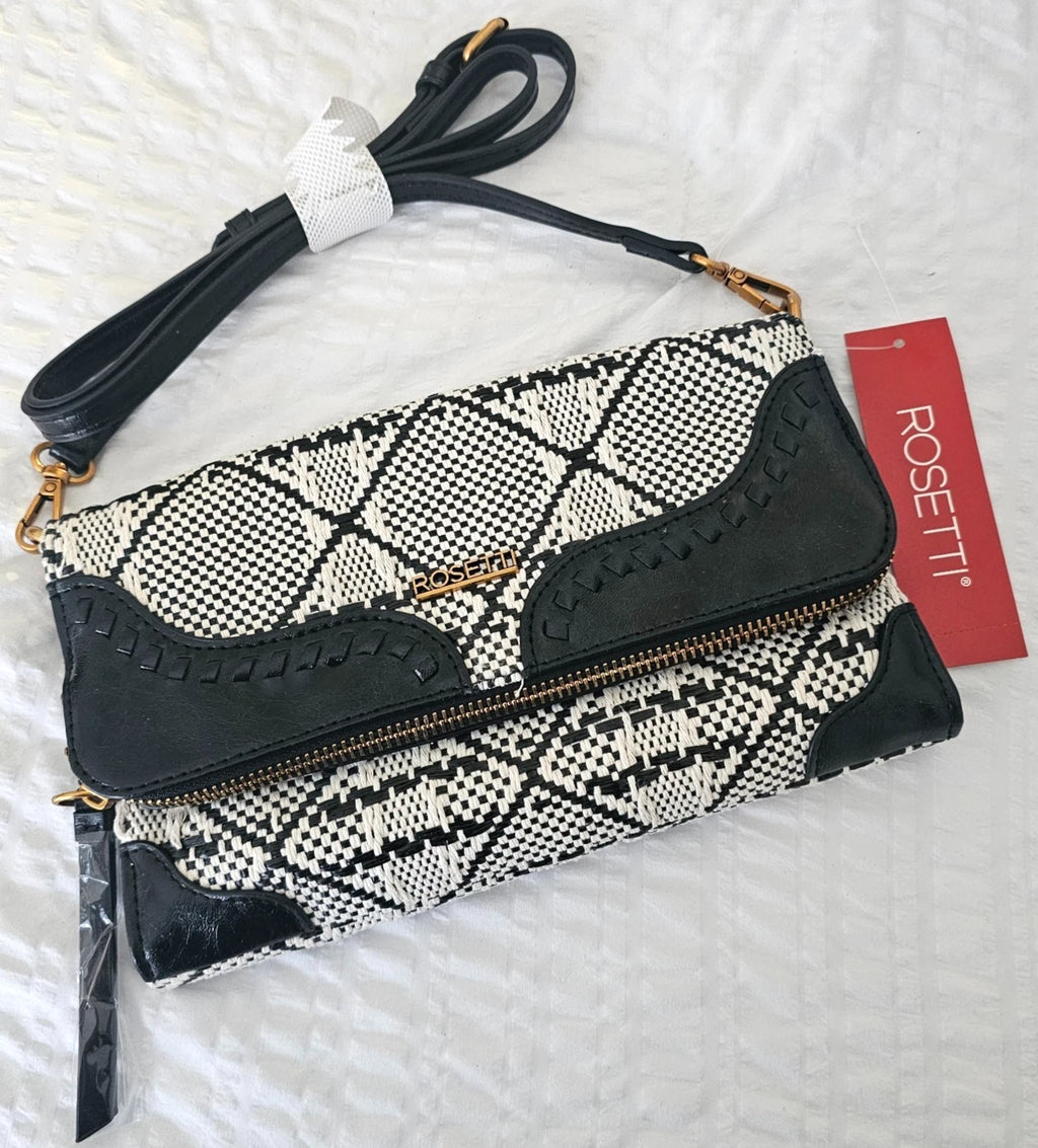 Rosetti Piper Folding Crossbody Bag Black & White Checks