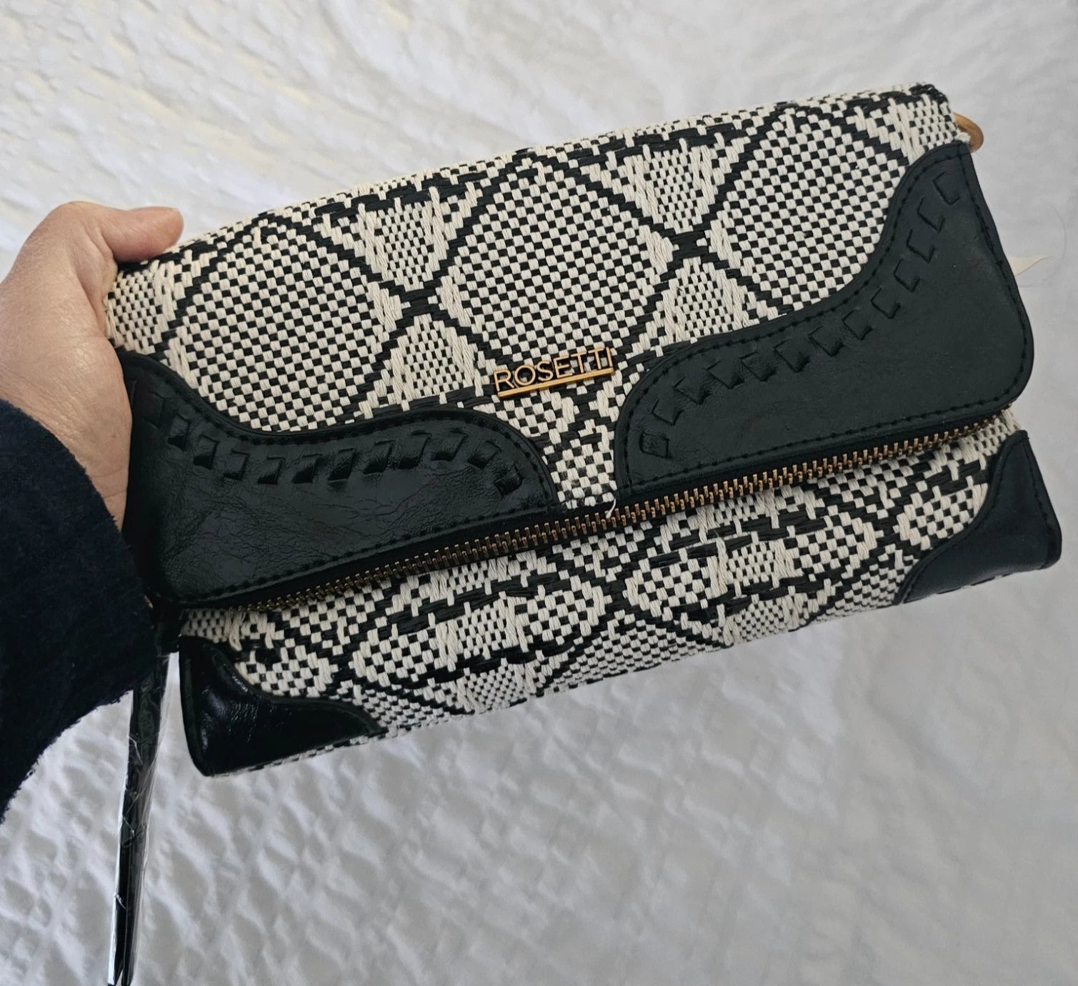 Rosetti Piper Folding Crossbody Bag Black & White Checks