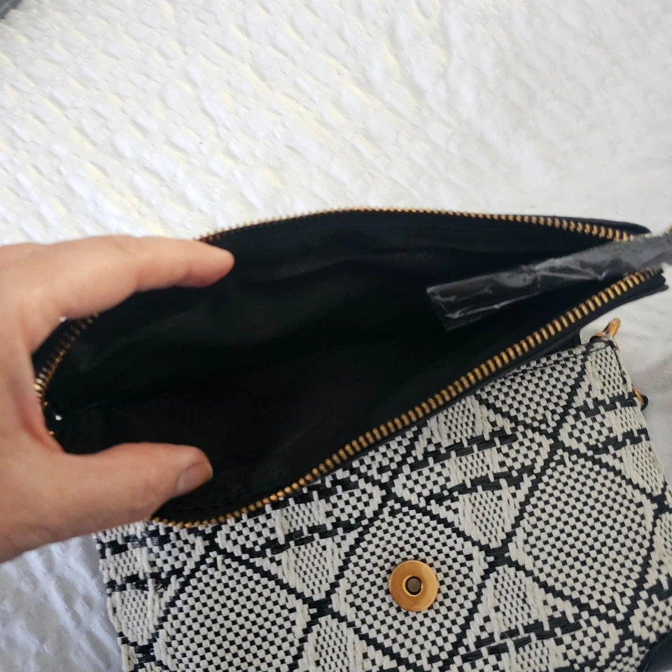 Rosetti Piper Folding Crossbody Bag Black & White Checks